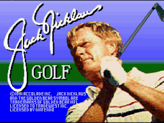 Jack Nicklaus Golf title screen for Super Nintendo
